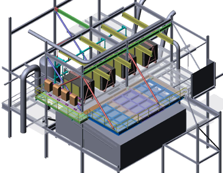 Industrial Design & Modelling – 3D structural model of an industrial processing plant.