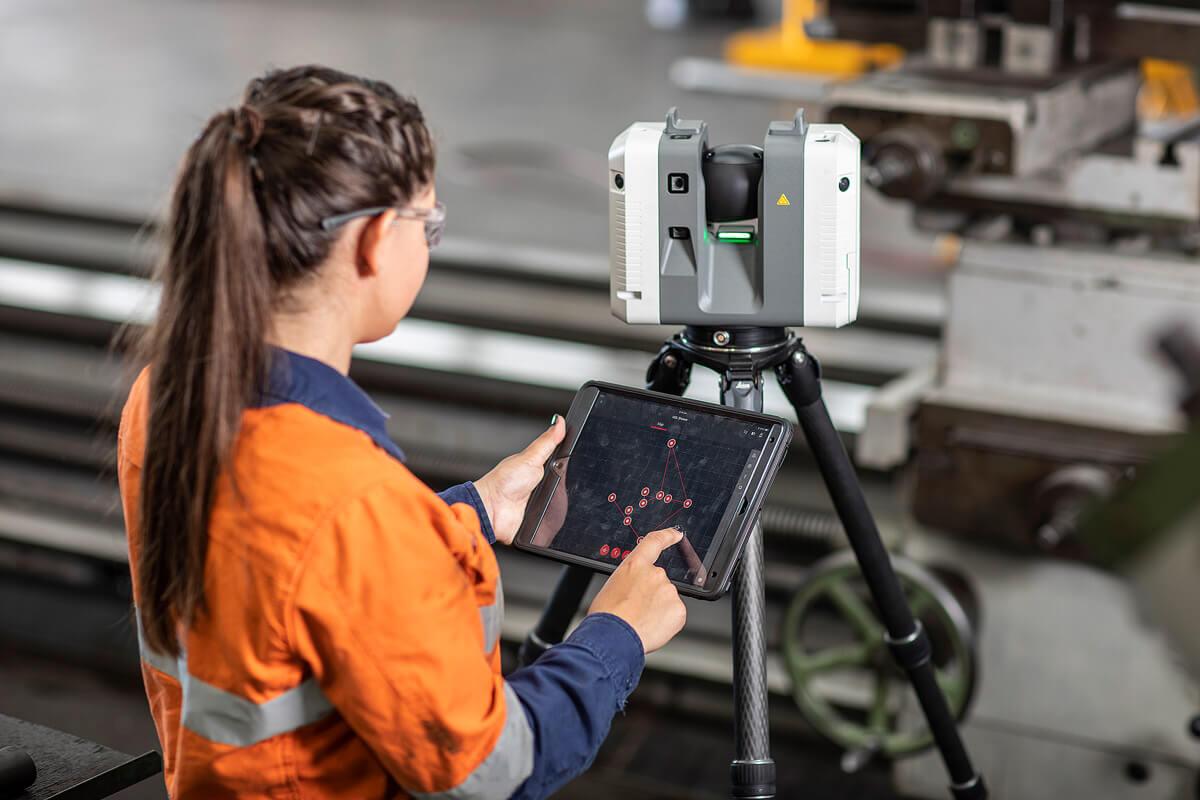 Female Engineer performing Collection of data at Field Engineers